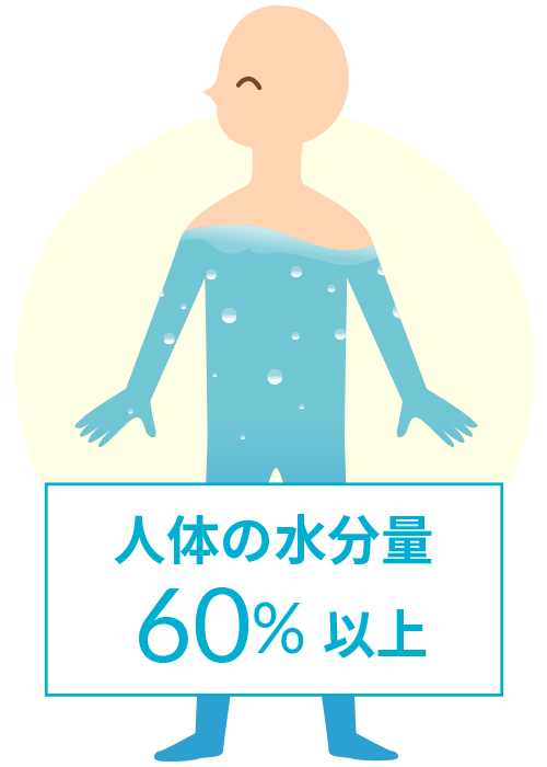 人体の水分量60%以上